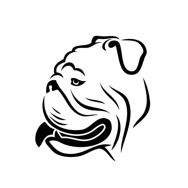 Bulldog Anglais Illustration Vectorielle Délimitée Isolée — Image vectorielle
