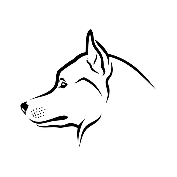 Cão Husky Siberiano Ilustração Vetorial Isolada — Vetor de Stock