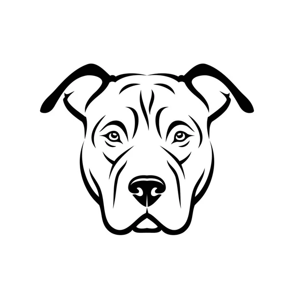 American Pitbull Terrier Σκύλος Απομονωμένη Διανυσματική Απεικόνιση — Διανυσματικό Αρχείο