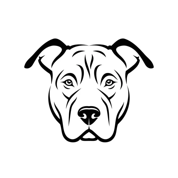 American Pitbull Terrier Hund Isolerad Vektor Illustration — Stock vektor