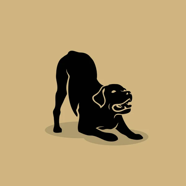 Rottweiler Köpek Izole Vektör Çizim — Stok Vektör