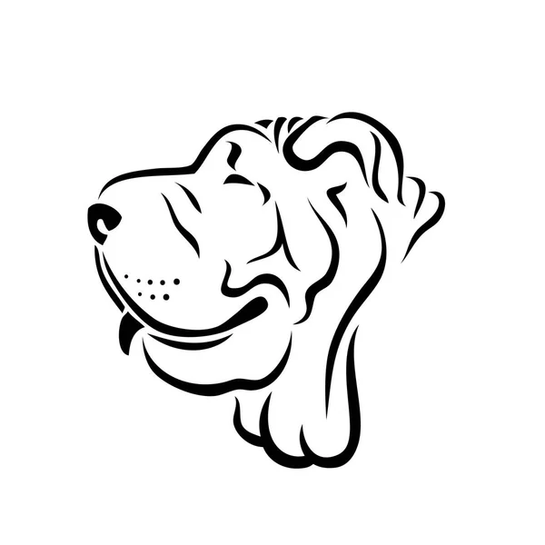 Cão Shar Pei Ilustração Vetorial Isolada — Vetor de Stock