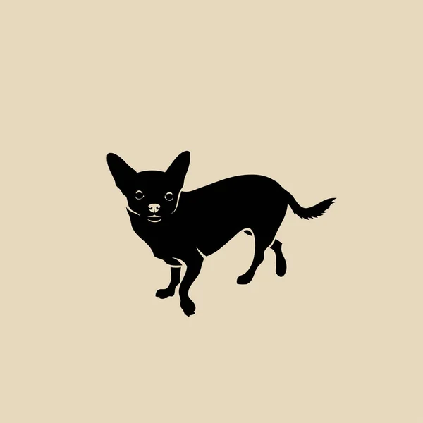 Chihuahua Esbozó Ilustración Sobre Fondo Beige — Archivo Imágenes Vectoriales