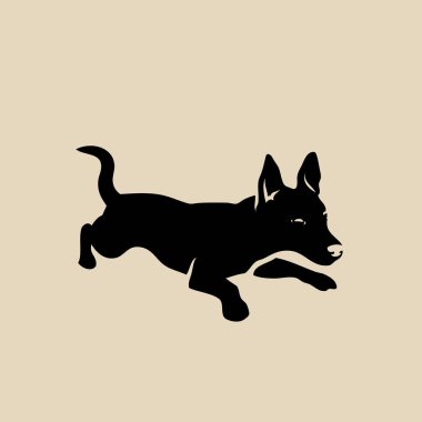 yalan jack russell terrier özetlenen illüstrasyon bej renkli arka plan üzerinde