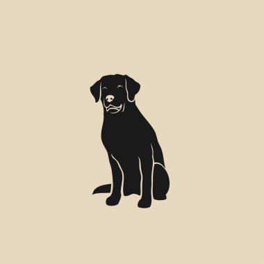 Labrador retriever illüstrasyon bej renkli arka plan üzerinde belirtilen