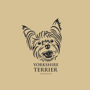 Tek renkli yorkshire terrier namlu anahat simgesini
