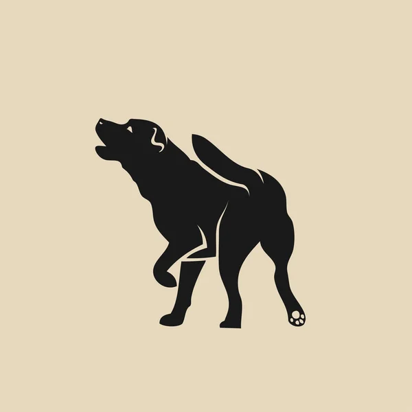 ベージュの背景の図を説明したラブラドル レトリーバー犬の再生 — ストックベクタ