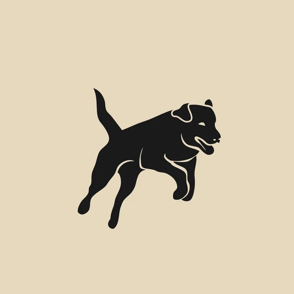 Jumping Labrador Retriever Skizzierte Illustration Auf Beigem Hintergrund — Stockvektor