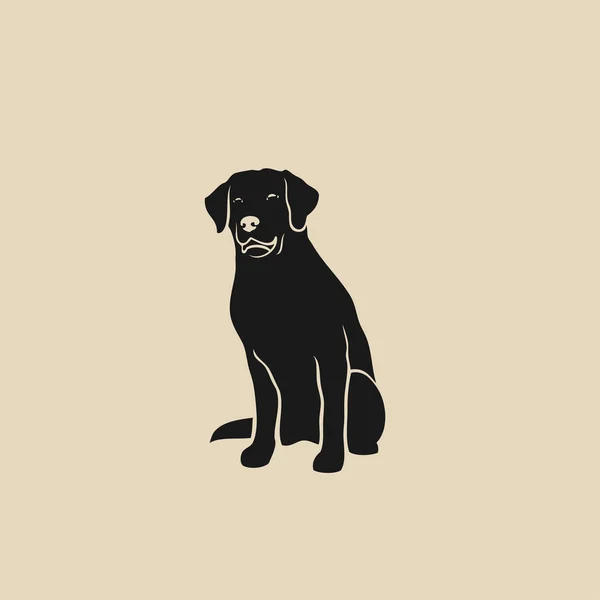 Labrador Retriever Esbozó Ilustración Sobre Fondo Beige — Archivo Imágenes Vectoriales