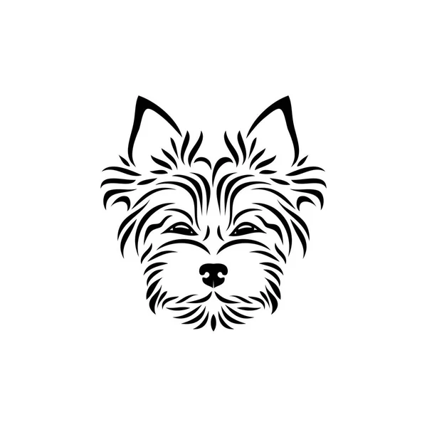 Monocromo Yorkshire Terrier Bozal Esquema Icono — Archivo Imágenes Vectoriales