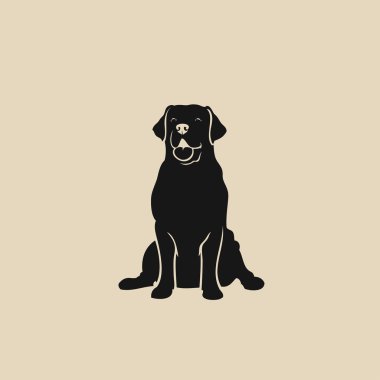 Labrador retriever illüstrasyon bej renkli arka plan üzerinde