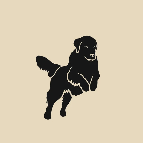 Golden Retriever Illustration Auf Beigem Hintergrund — Stockvektor