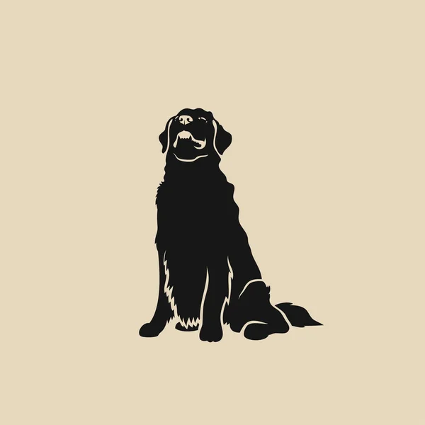 Illustration Golden Retriever Sur Fond Beige — Image vectorielle