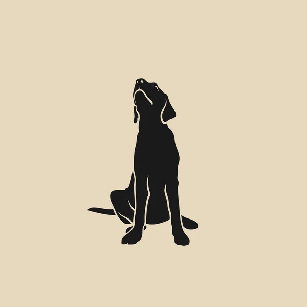Labrador Retriever Illustratie Beige Achtergrond — Stockvector