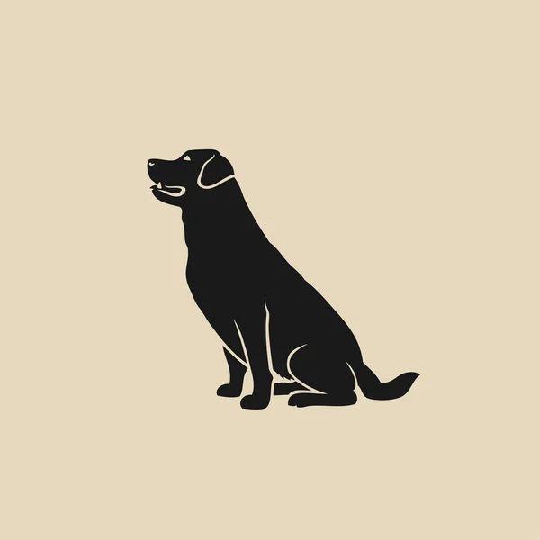 Labrador Retriever Illustration Beige Background — Stock Vector