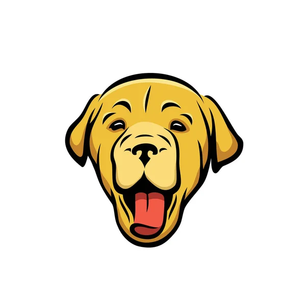 Bozal Cachorro Labrador Sobre Fondo Blanco — Vector de stock