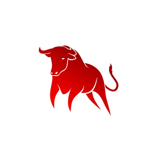 Toro Rojo Símbolo Sobre Fondo Blanco Vector — Archivo Imágenes Vectoriales