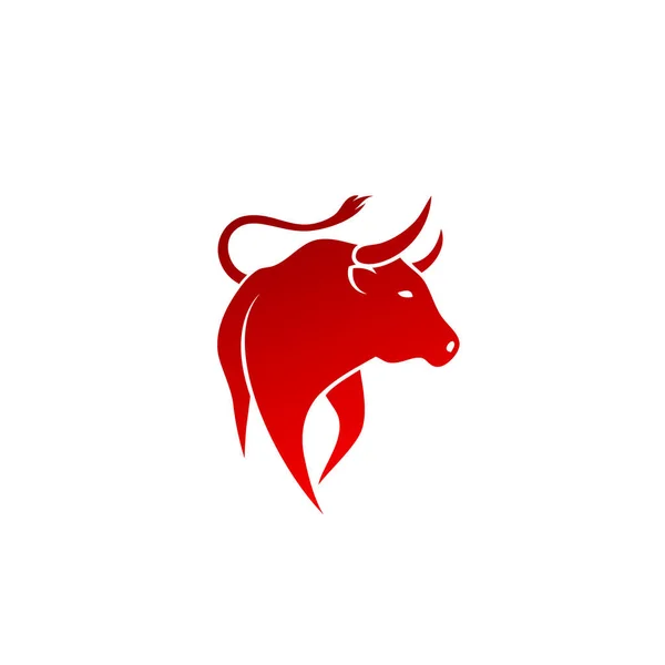 Toro Rojo Símbolo Sobre Fondo Blanco Vector — Vector de stock