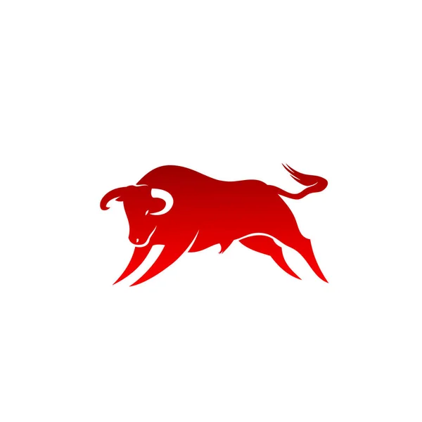 Toro Rojo Símbolo Sobre Fondo Blanco Vector — Vector de stock