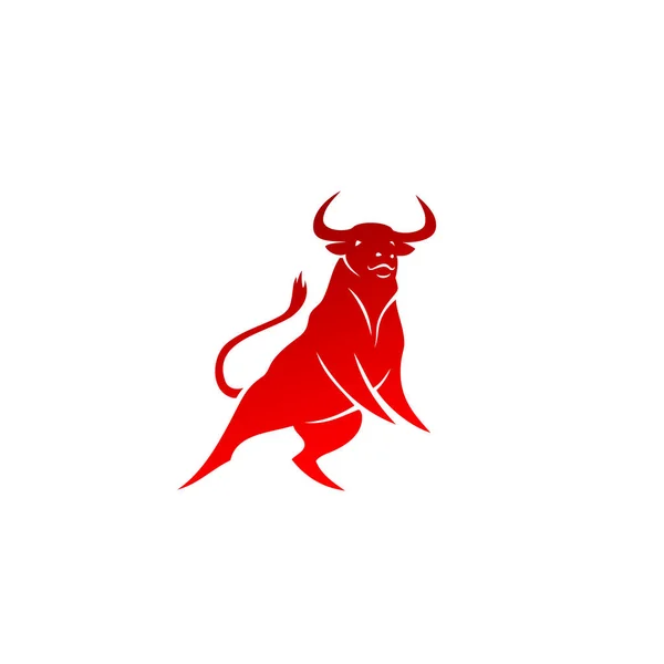 Toro Rojo Símbolo Sobre Fondo Blanco Vector — Vector de stock