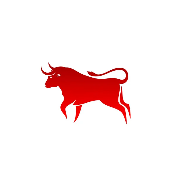 Simbolo Toro Rosso Sfondo Bianco Vettore — Vettoriale Stock