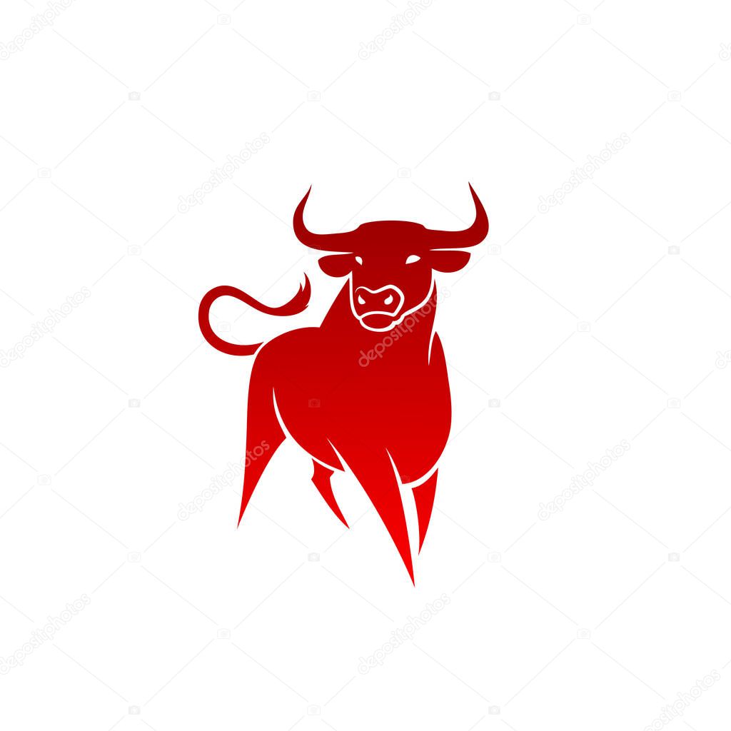 Red bull symbol on white background, vector