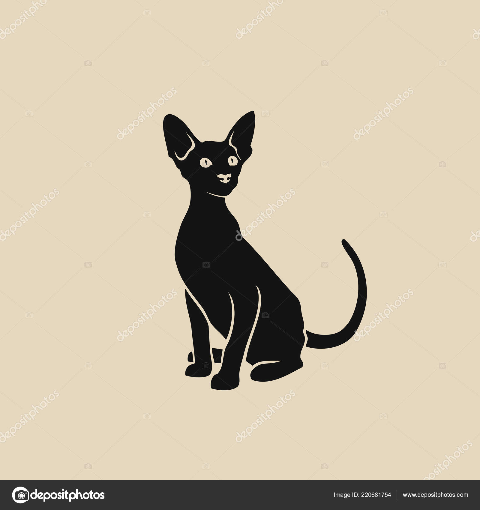 Sphynx Cat Icon Vector Illustration Stock Vector Image by ©  #220681754