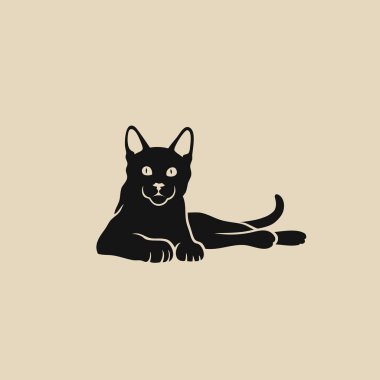 Sphynx kedi kutsal kişilerin resmi, vektör çizim