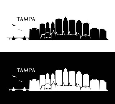 Tampa şehir manzarası binalar posterler vektör
