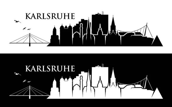Karlsruhe Ville Skyline Bâtiments Affiches Vectorielles — Image vectorielle