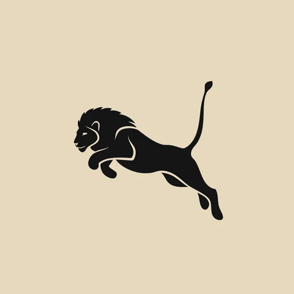 Springende Löwen Ikone Vektor Illustration — Stockvektor