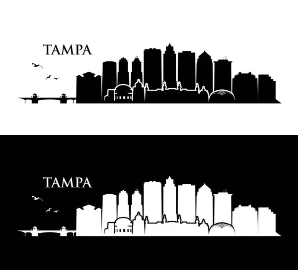 Tampa Ciudad Skyline Edificios Vector Carteles — Archivo Imágenes Vectoriales