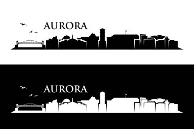 yazıt, vektör çizim ile aurora şehir silüeti