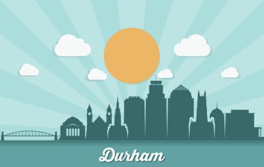 yazıt, vektör çizim ile durham şehir silüeti