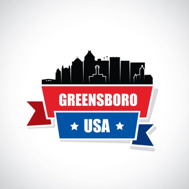 yazıt, vektör çizim ile greensboro şehir silüeti