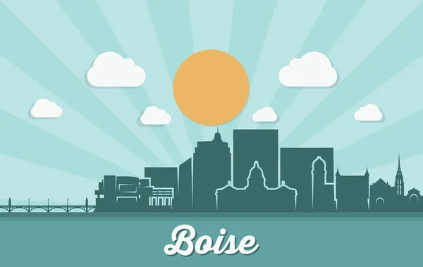 Silhouette Ville Boise Avec Inscription Illustration Vectorielle — Image vectorielle