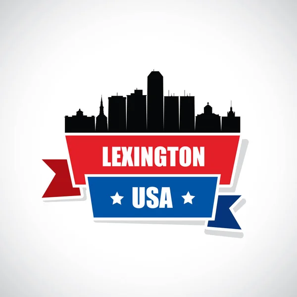 Silhouette Lexington City Inscription Vector Illustration — Stock Vector