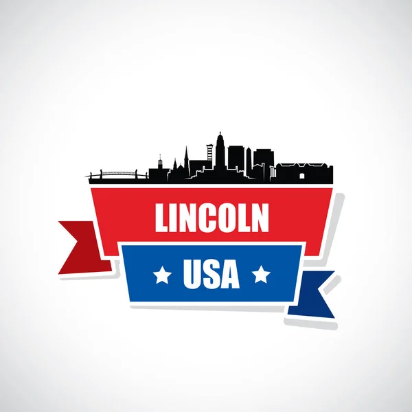Silhuetten Lincoln City Med Inskriften Vektorillustration — Stock vektor