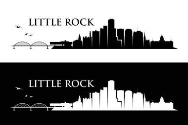 Little Rock manzarası - Arkansas, Amerika Birleşik Devletleri, Amerika Birleşik Devletleri - vektör çizim