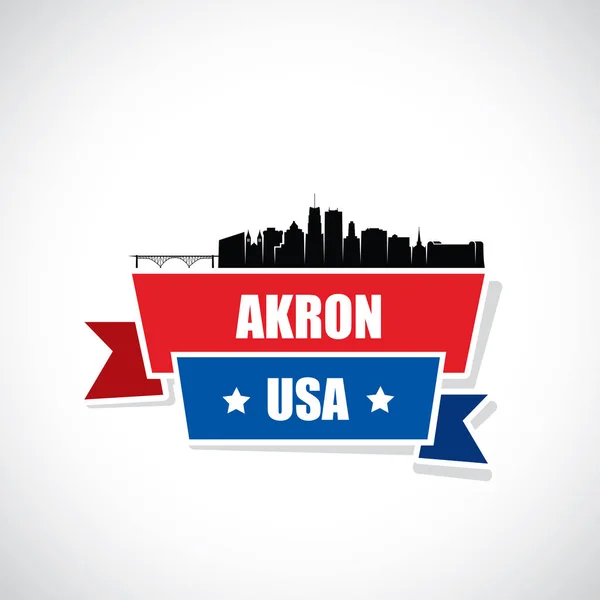 Akron Manzarası Ohio Amerika Birleşik Devletleri Amerika Birleşik Devletleri Vektör — Stok Vektör