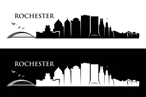 Rochester Skyline New York Amerikai Egyesült Államok Egyesült Államok Vektor — Stock Vector