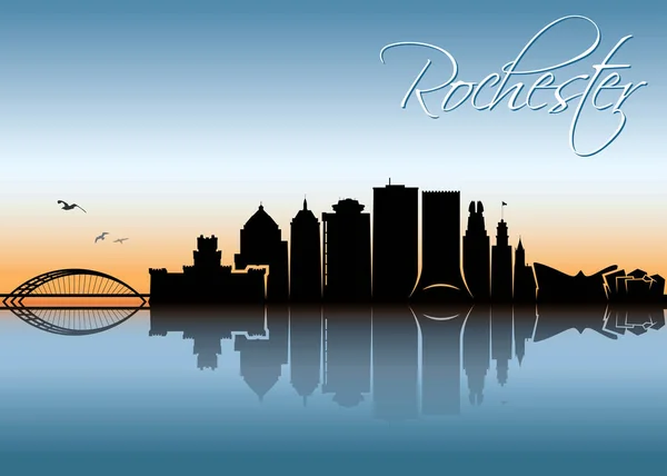 Rochester Skyline New York United States America Usa Векторная Иллюстрация — стоковый вектор