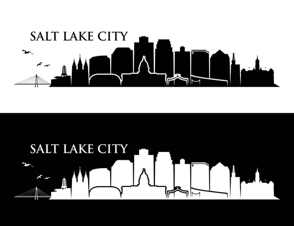 Salt Lake City Skyline Utah Estados Unidos América Eua Ilustração —  Vetores de Stock