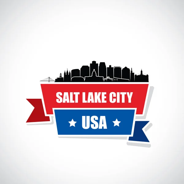 Skyline Salt Lake City Utah Stati Uniti America Usa Illustrazione — Vettoriale Stock