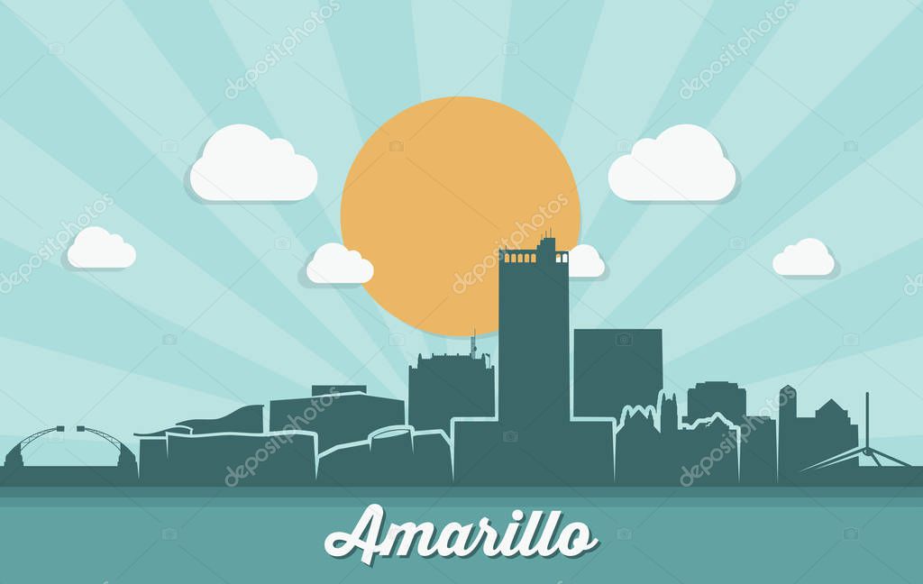 Amarillo skyline - Texas, United States of America, USA - vector illustration