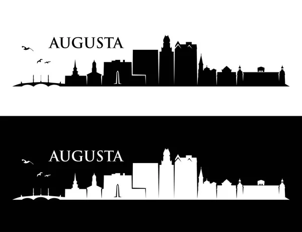 Augusta Città Skyline Edifici Vettoriali Manifesti — Vettoriale Stock