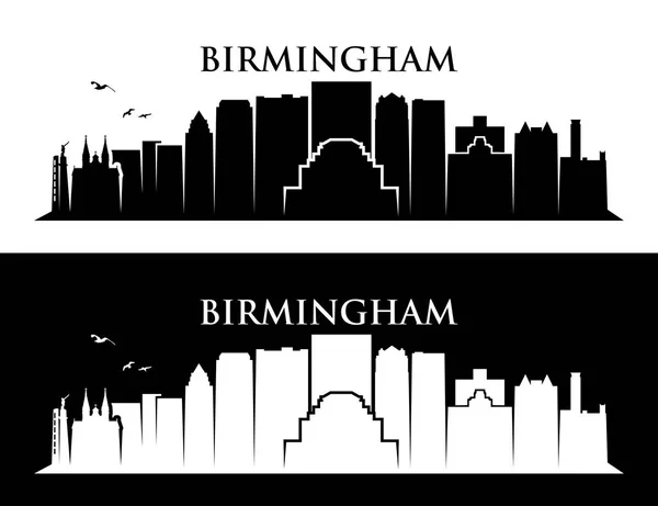 Birmingham City Skyline Gebäude Vektorplakate — Stockvektor