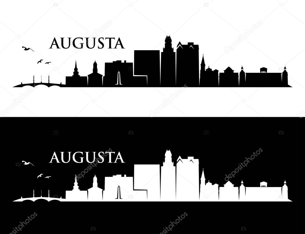 augusta city skyline buildings vector posters