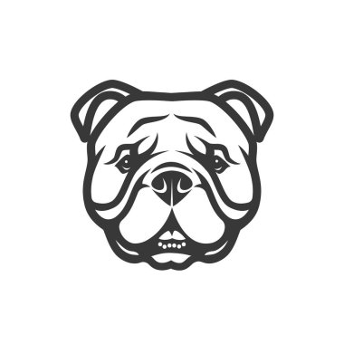 bulldog kafa minimalist vektör çizim