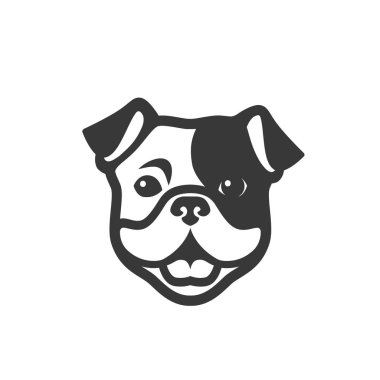 bulldog kafa minimalist vektör çizim